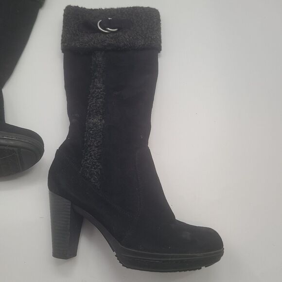 Naturalizer Comfort Trinity Black Shearling Knee High Boots 8.5M A1592F 1001 - Picture 4 of 9